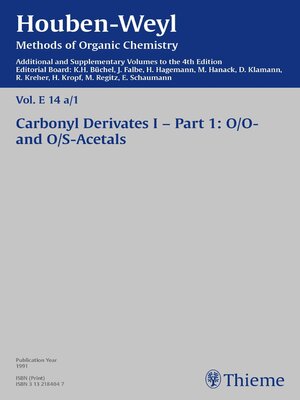 cover image of Houben-Weyl Methods of Organic Chemistry Volume E 14a/1 Supplement